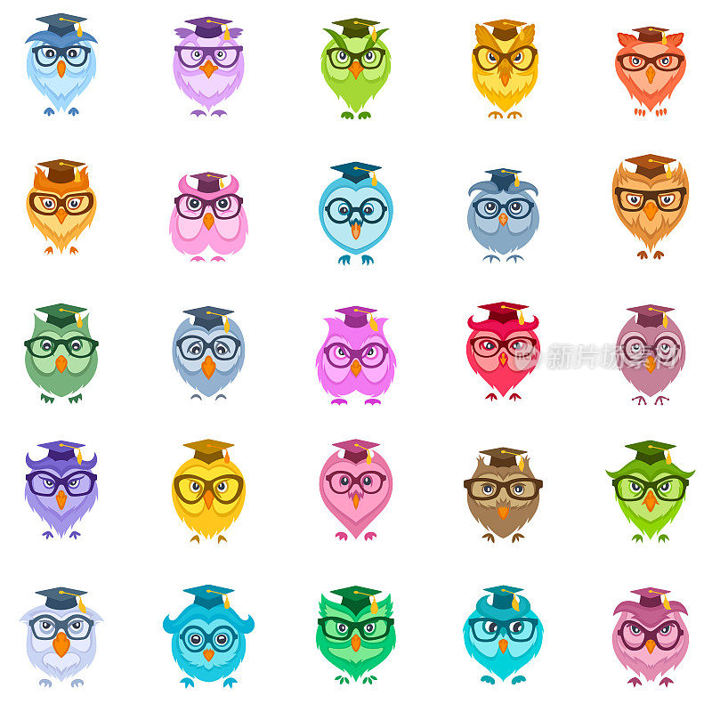 Wise owl icons